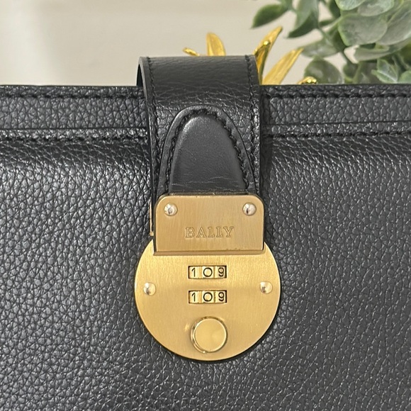Bally Black Leather Clutch with Gold Accents - Picture 3 of 14